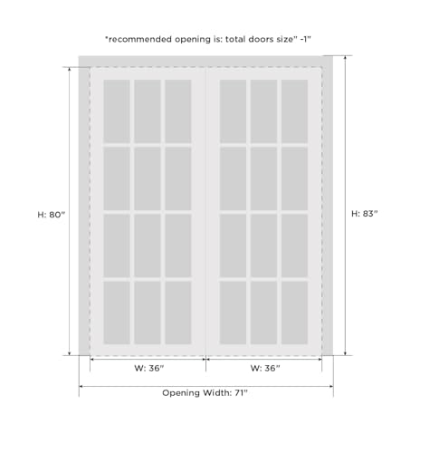 Sliding Closet Bypass Doors 72 x 80 inches | Lucia 1299 White Silk with Mirror | Sturdy Rails Moldings Trims Hardware Set | Wood Solid Bedroom Wardrobe Doors