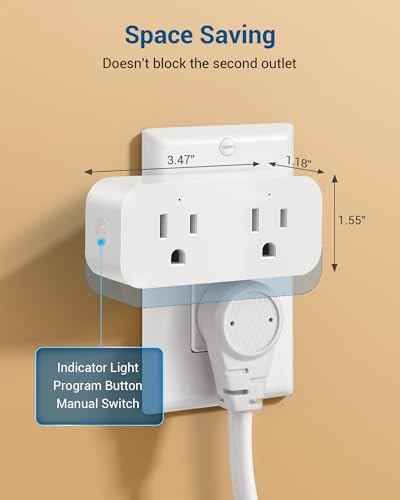 DEWENWILS Remote Control Outlet Wireless Light Switch, 2 Independent Control Sockets Electrical Remote Outlet Switch for Plug in Pendant Light, No Wiring,100 Ft Range