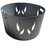 UNITED FIRE- Fire Pit Spark Screen 23" – 2-Piece Heavy Duty Steel Mesh Cover with Handle – Rust Patina Finish – Outdoor Fire Bowl Spark Guard for Patio & Backyard Safety (23" Flame Guard)