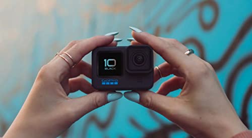 Image of GoPro HERO10 Black Waterproof Action Camera with Touch Screen 5K Ultra HD Video 23MP Photos 1080p Optical Zoom 1x Live Streaming Stabilization, Dual Screen, HyperSmooth 4.0 and Time Warp 3.0