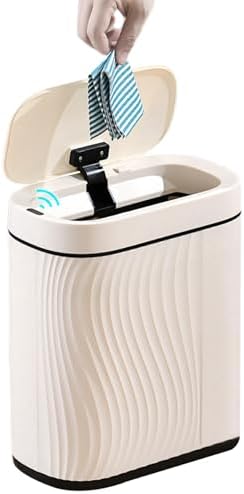 CAKEEYUM Poubelle de Salle de Bain Can 12 x 10 x 6 Capteur de Mouvement Corbeille Automatique Peut sceller Les poubelles imperméables de sceller avec Le Couvercle sans Touche Poubelle Intelligente