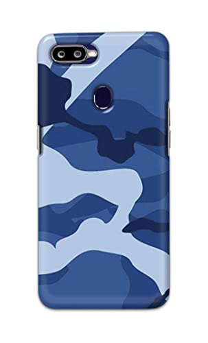 Image of Printed Hard Back Cover Case for Oppo F9 | Oppo F9 Pro | Realme U1 Back Cover (Army Blue Pattern) -702