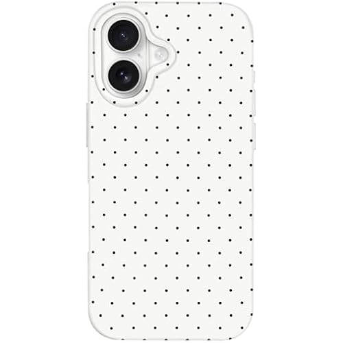 Hython for iPhone 17 Case Cute Polka Dot Aesthetic Design Simple Cover 6.3", Thin Slim Anti-Scratch Soft TPU Bumper Shockproof Rubber Protective Phone Cases for Women Girls Girly Boys, White