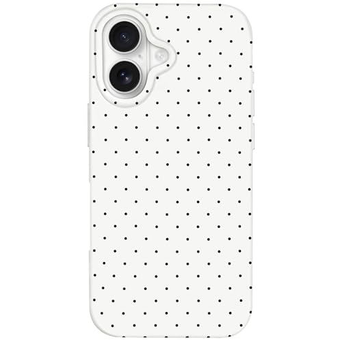 Hython for iPhone 17 Case Cute Polka Dot Aesthetic Design Simple Cover 6.3", Thin Slim Anti-Scratch Soft TPU Bumper Shockproof Rubber Protective Phone Cases for Women Girls Girly Boys, White