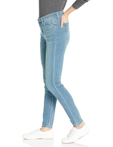 Amazon Essentials Damen Elastische Skinny-Jeans Mittelhoher Bund - Auslaufmodell, Hellblau Gebleicht, 46