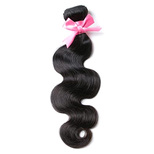 Brazilian One Bundle 100% Unprocessed Brazilian Virgin Human Hair 8A Brazilian Human Hair Weft (12/14/16+10 Inch, 3 Bundles with Closure three part)