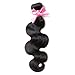 Brazilian Virgin Hair 3 Bundles with Closure Brazilian Body Wave 8A 100% Unprocessed Human Hair bundles With Lace Closure Natural Black Color by YAVVE (12" 14" 16"+10"closure, Three Part)