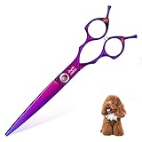 JASON Straight Scissors for dogs - 7.5' Dog Grooming Shears, Japanese 440C Stainless Steel Dog Cutting Scissors with Diamond Adjustable Screw, Sharp & Durable