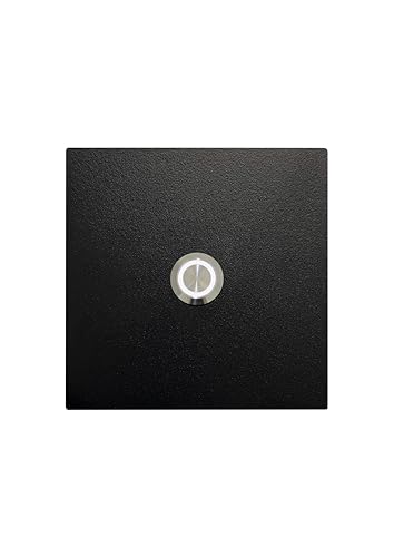 KTC-Home PREMIUM Türklingel Tiefschwarz - LED Drucktaster Weiß - Größe: 10x10cm - RAL 9005- UV & Witterungsbeständig - Pulverbeschichtet