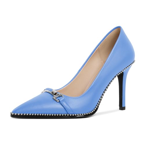 Image of Women's High Heel Pumps Stiletto Heel Pumps for Women Pointed Toe Heels Elegant Classic 3.5 Inch Beaded Pumps