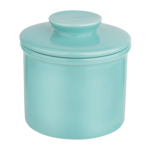 XTDMJ Mantequera francesa, mantequera de cerámica, enfriada por agua, campana de cerámica para frescura y mantequilla