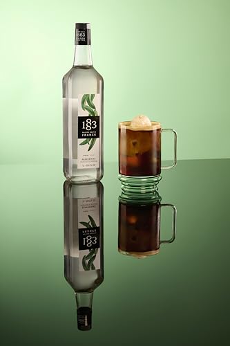 Image of 1883 Coffee Syrup, Peppermint Syrup for Drinks, Made in France, 1 Liter Plastic Bottle (Pack of 2)
