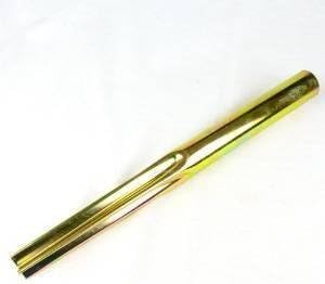 garden mile Gold Rotary Washing Line Spike with Plastic Tube - Heavy Duty, Durability and Corrosion Resistance Metal Ground Soil Spike for Rotary Airers, Parasols and Similar Garden Equipment - 32mm