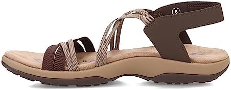 Skechers Women's Reggae Slim-Takes Two Sporty Sandal, Chocolate, 8 M