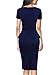 VFSHOW Womens Work Business Office Front Zipper Peplum Slim Pencil Bodycon Dress Professional Elegant Career Office-Wear Church Fitted Sheath Dress (Navy Blue, Large) 11095 BLU L