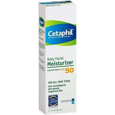 Cetaphil Daily Facial Moisturizer for All Skin Types, SPF 50 1.7 oz (Pack of 2) Top 10 Best Cetaphil Face Moisturizer Spfs - Our Recommended