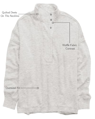 Image of Gacaky Sweatshirt for Women Oversized Henley Neck Pullover Top Fall Outfits