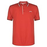 Cierre con 2 botones Slazenger Hombre Tipped Camisa Polo Manga Corta Cereza Rojo 4XL