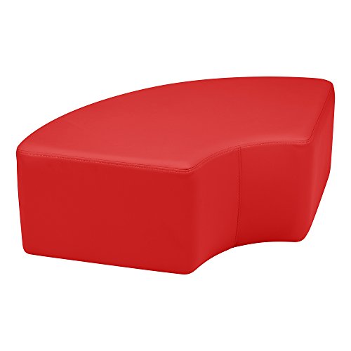 Image of Sprogs 12 inch H Structured Quarter Round Stool -Flexible Modular Collaborative Soft Seating for Office, Home, Lounge and School Classrooms with Durable Frame & Set of 2 inch Casters Add-on -Red