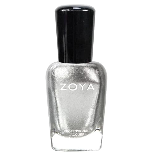 ZOYA Trixie Nail Polish Bright Silver Metallic Polish Neutral-Tone Sparkling Statement Color Long-Wear Big10Free Vegan 0.5 fl oz