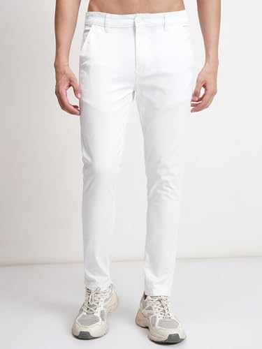 Image of Highlander Men's Slim Fit Formal Trousers | Ankle Length |Smart Trousers for Men | Chino Trousers for Men|Elegant Design | Comfortable Fabric for Daily Work & Formal Occasions