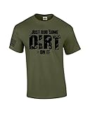 Rub Some Dirt On It Mens Short Sleeve American Flag T-Shirt Graphic Tee-Military-Large