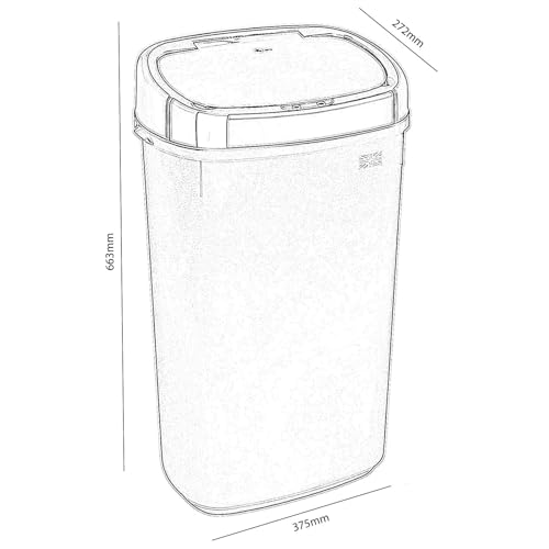 Dihl - UK MADE - 50L Black Sensor Bin with Black Sensor Bin Lid Kitchen Waste Dust Bin Automatic Motor - 5