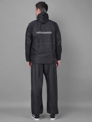 Image of Dollar Rainguard Men's Reversible Full Sleeve Solid Raincoat Set With Adjustable Hood and Pocket