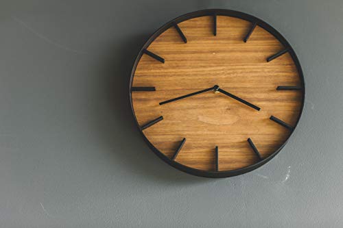 Yamazaki Modern Home Decoration | Steel + Wood | Wall Clock, One Size, Walnut #TOP5