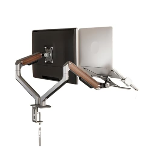 Support de moniteur 2 en 1 bois brun avec plateau 12-17 pouces pour bureau