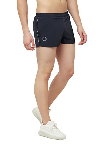 Image of TRUEREVO Men's 2 inch Dry Fit Sports Running Reflective Shorts with 2 Side Pockets and Zipper Back Pocket | Marathon Shorts for Men | Activewear for Running, Sports, Training & Fitness