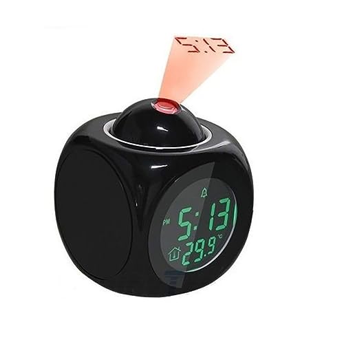 RORPOIR Projection Alarm Clock with Led Display Voice Talking Function Digital Projector for Home and Travel Snooze Feature and Temperature Display