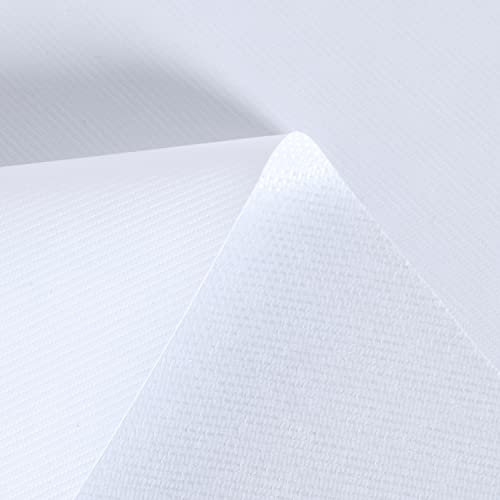 Image of sancua 100% Waterproof Round PVC Tablecloth - 60 Inch - Oil Proof Spill Proof Vinyl Table Cloth, Wipe Clean Table Cover for Dining Tables, Buffet Parties and Camping, White