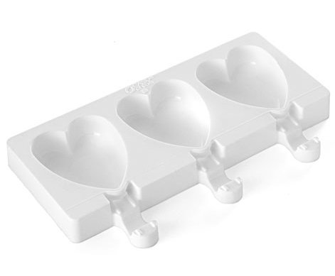 Silikomart Gel01M - Stampo Per Gelati, In Silicone, Colore: Bianco Forma Cuore Bianco