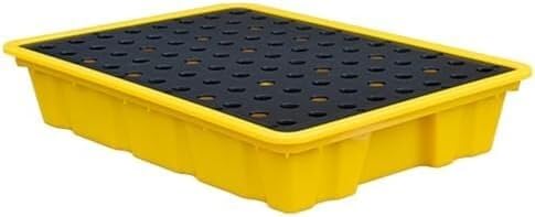Palette en polyéthylène jaune et noir pour éliminer les fuites de liquides dans les ateliers