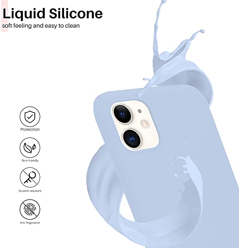Image of DIZORO Microfiber Candy Case Compatible for iPhone 11 6.1 inches, Shockproof Slim Back Cover Liquid Silicone Case (Siera Blue)