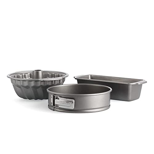 KitchenAid Non-Stick Aluminized Steel Bakeware Set, 3 Piece, Grey