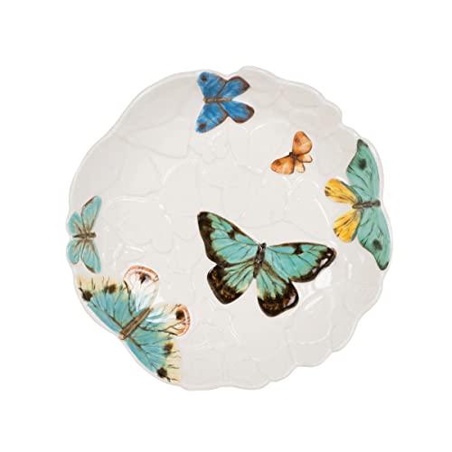 Fitz & Floyd Butterfly Fields Dinner Pasta Bowl, 9.5 Inch, Multicolor