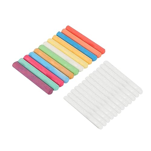 Beatifufu Colorful Chalks Set 24pcs Chalk Pens 12 Colors 12 White for Educational Artistic Use