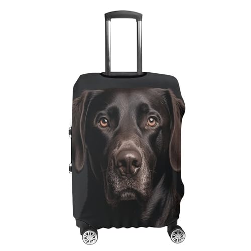 Black Lab Dog Luggage Cover Tsa Approved Suitcase Covers for Luggage Elastic Washable Suit Case Covers Anti-Scratch Travel Luggages Sleeve Suitcase Protector Fits 19-30 Inch Case(L)4