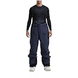NUSGEAR Pantalón de Nieve Hombre Pantalones de esquí Impermeable Térmico Forro Polar Trabajo Senderismo Nieve Escalada Calidez Invierno Mono Peto para Montaña