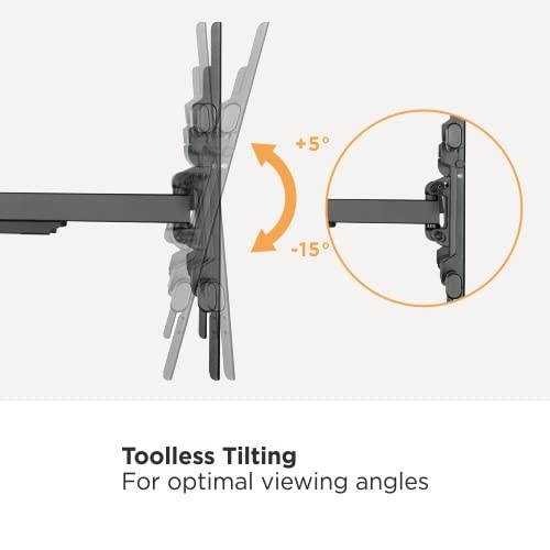 Illustration of toolless tilting feature on LUMI TV Wall Mount
