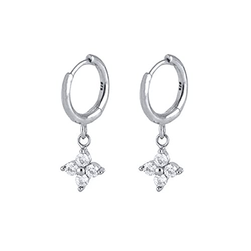 Pendientes de aro para Mujer, Pendientes con Forma de Copo de Nieve y circonita de Diamantes de Colores, Pendientes Piercing, Pendientes de joyería