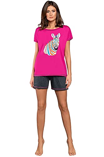 Italian Fashion IF Damen Pyjama Set Schlafanzug Kurz Baumwolle Nachtwäsche Kurzarm Sommer Top und Short Zweiteilig Sleepwear Schlafanzug Hausanzug 2021 Cover