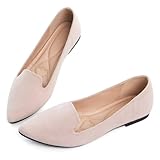 Picture of ChaiRong Zhou Women Flats Solid Color Suede Ballet Flats Cute Working Shoes Nude Color US 7.5