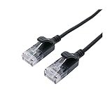 （まとめ） ナカバヤシ ミヨシCAT.6A LANケーブル スリム ブラック 1m C6A-S01BK 1本 【×2セット】 top1-ds-2584171 [独自簡易包装]