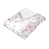 Soft Blanket for All Season, Cherry Blossom Branche Warm Throw Blanket 60x90 Inches, Fall Winter Blanket Lightweight for Couch Bed Sofa