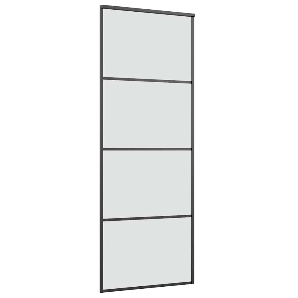Puerta corredera con set herrajes matt vidrio ESG aluminio 76x205 cm
