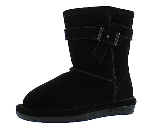 BEARPAW Girl's Val Toddler Black Low Top Suede Boot - 11M
