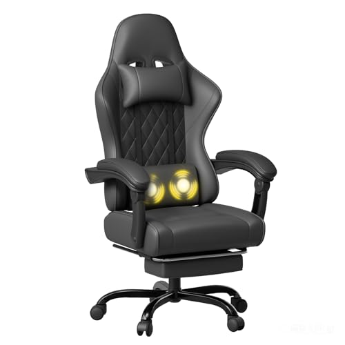 JUMMICO Chaise Gaming Ergonomique, Chaise de Bureau avec Fonction Massage, Fauteuil Gaming avec...